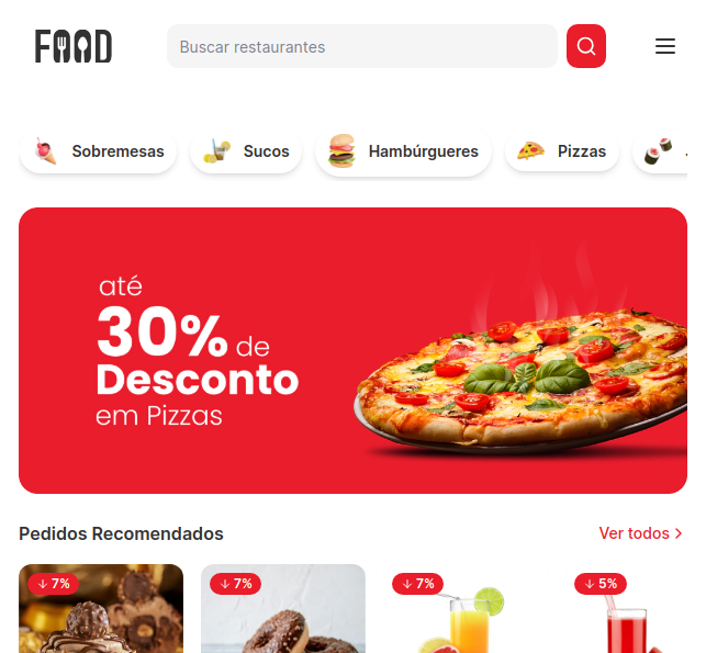 aplicativo inspirado no ifood, onde o usuário pode ver vários restaurantes e seus respectivos produtos, com opção de fazer pedidos e muito mais.